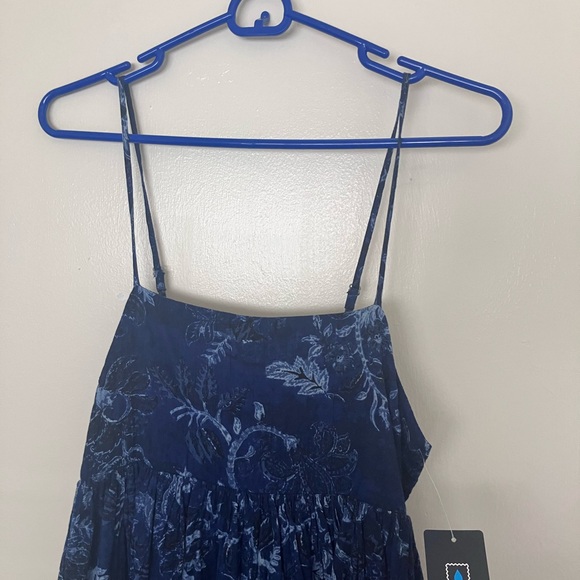 Lucky Brand Printed Mini Prep Dress Indigo Multi size Small Floral - Picture 7 of 8